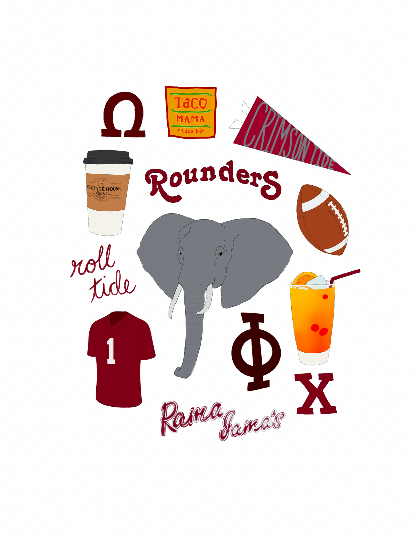Tuscaloosa, Alabama University Print