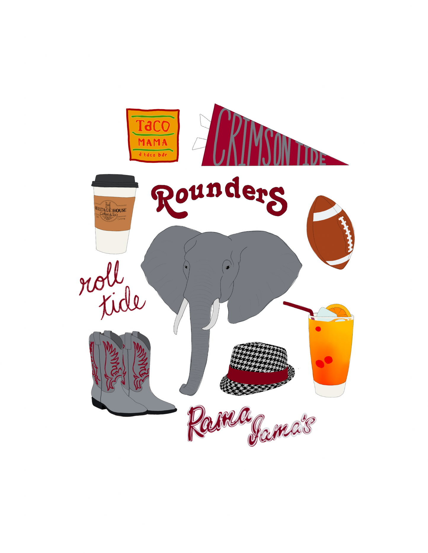 Tuscaloosa, Alabama University Print