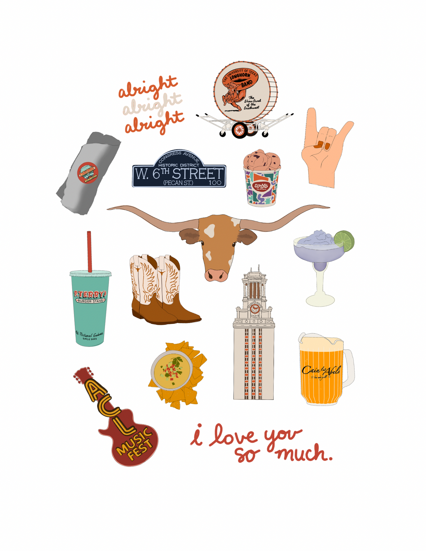 Austin, Texas University Print