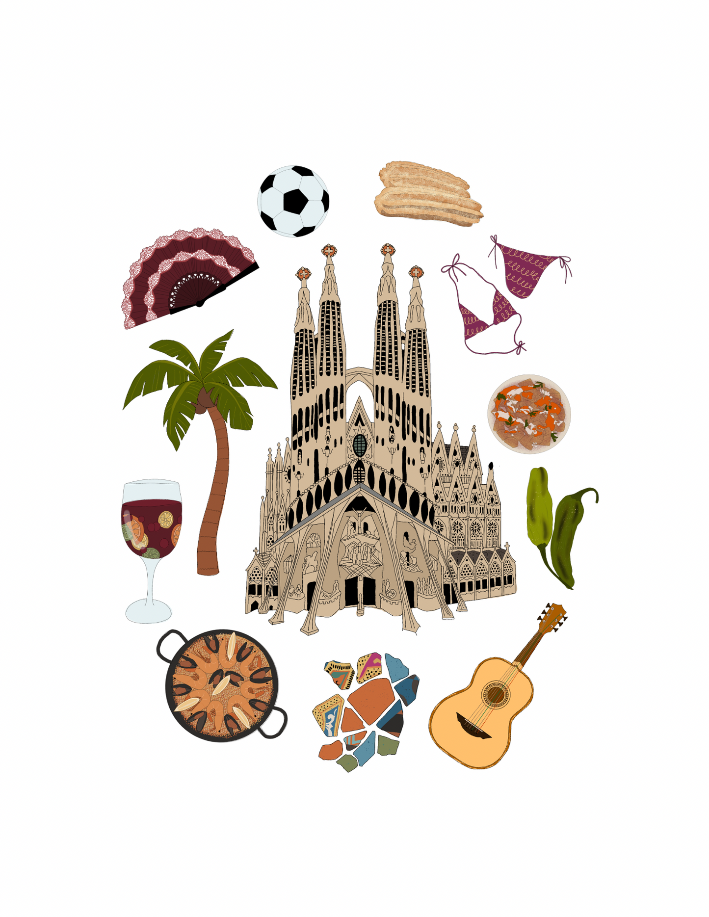 Barcelona Passport Print