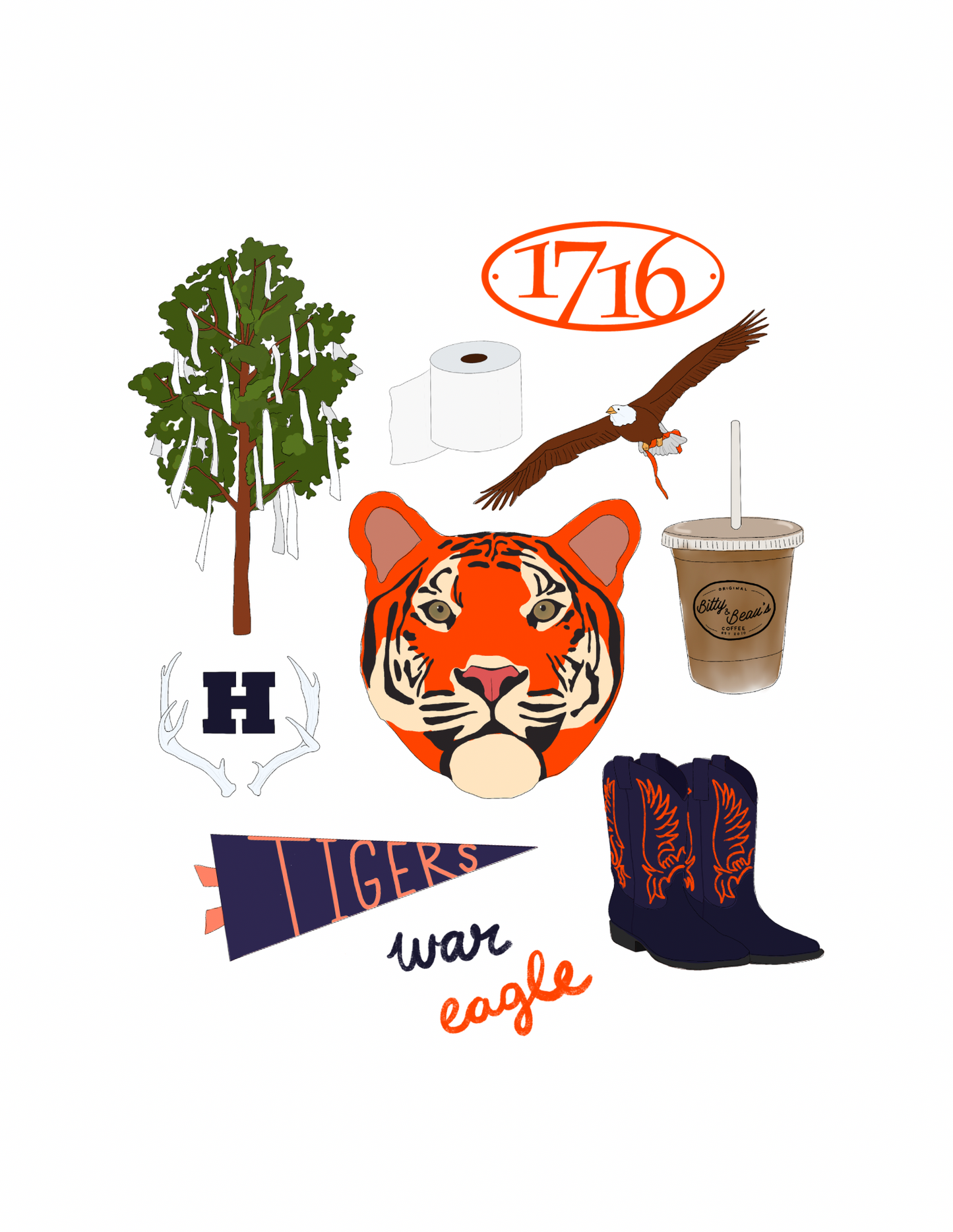 Auburn, Alabama University Print