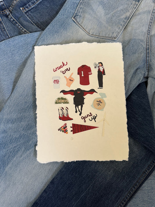 Lubbock, Texas University Print