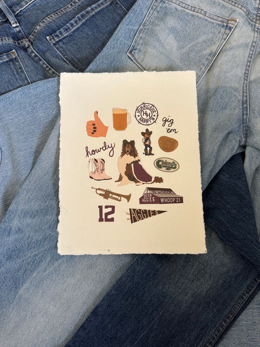 College Station, Texas University Print