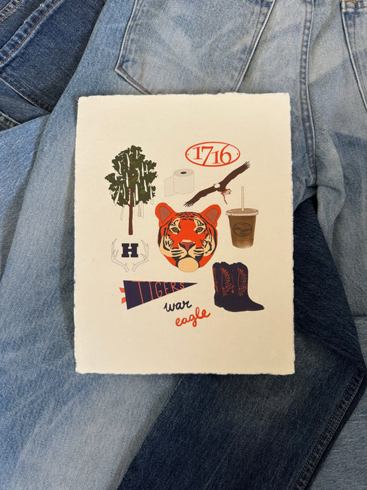 Auburn, Alabama University Print