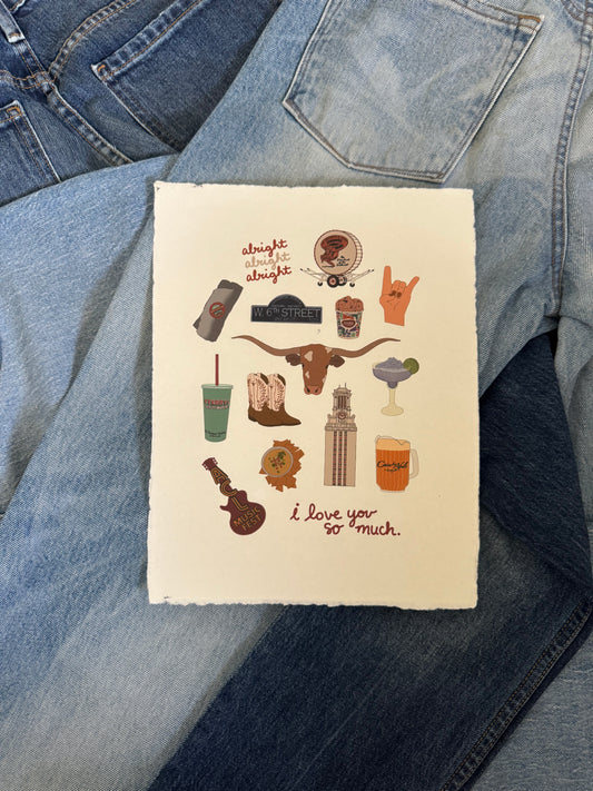 Austin, Texas University Print