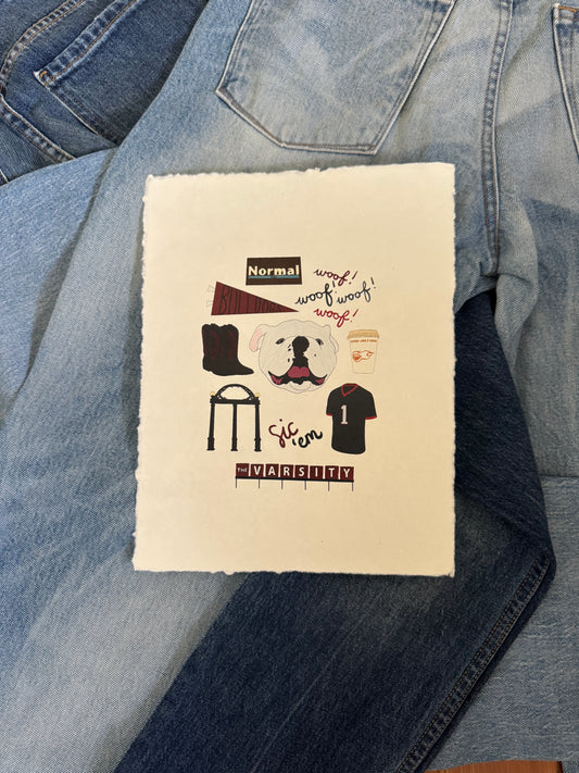 Athens, Georgia University Print