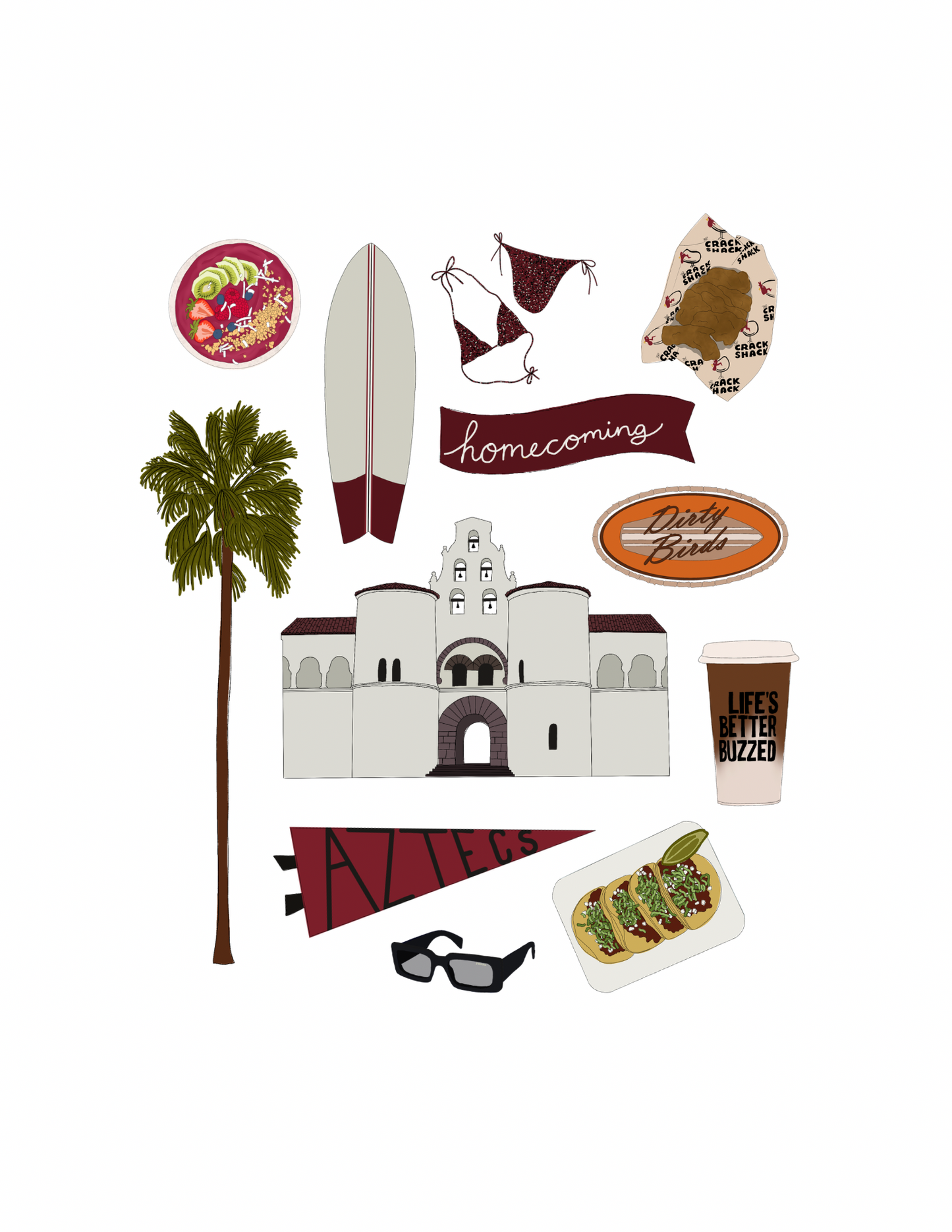 San Diego, California Campus Print